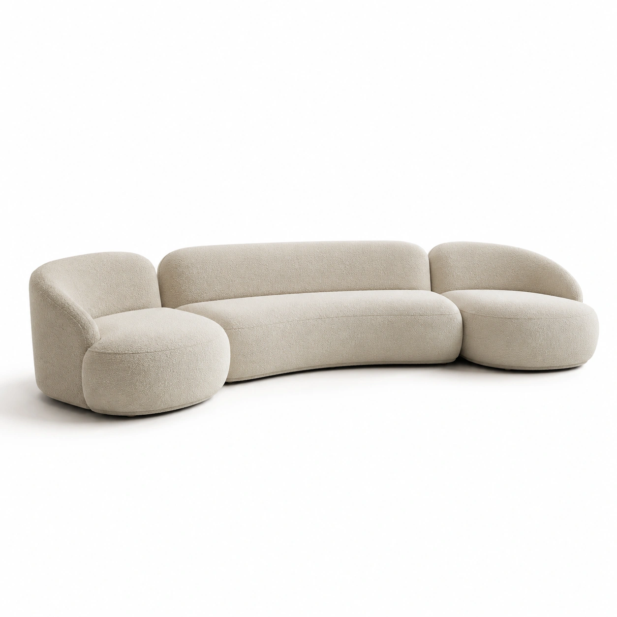 Sofa Curvo Boucle Blanco-meubivo